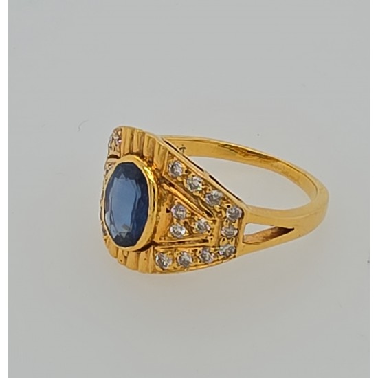 Pre Owned 18ct Sapphire and Diamond Ring ZB895
